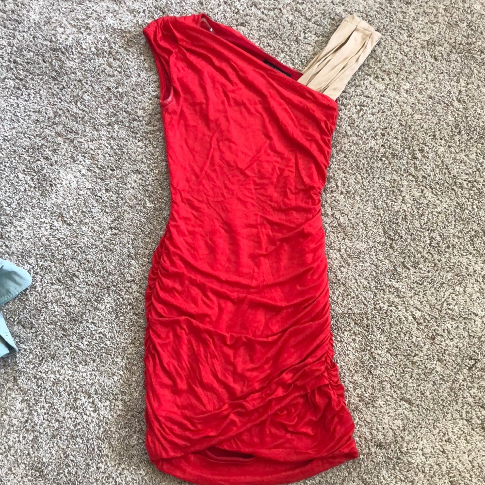 Beautiful ruched asymmetrical dress